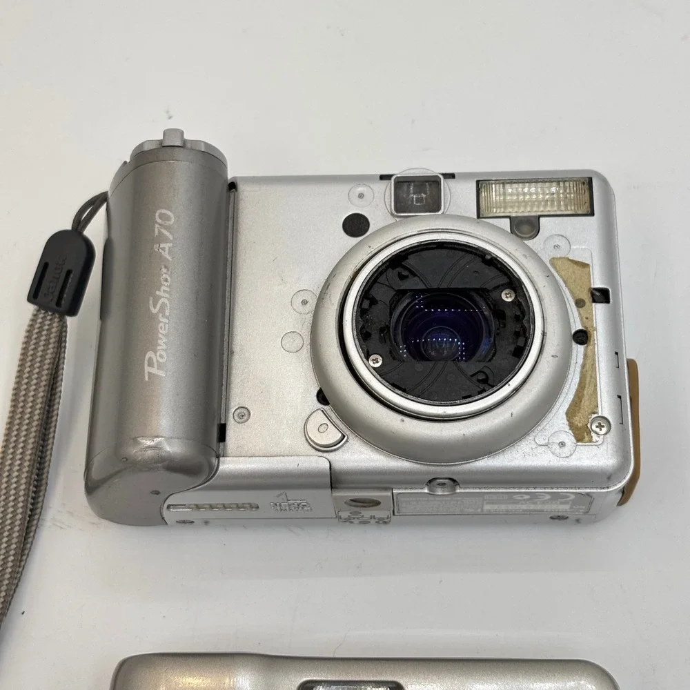 Canon PowerShot A70 & Nikon Coolpix L6 Digital Camera Lot Silver For Parts